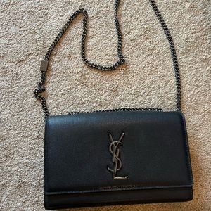 YSL medium Kate black monogram bag with adjustable shoulder strap